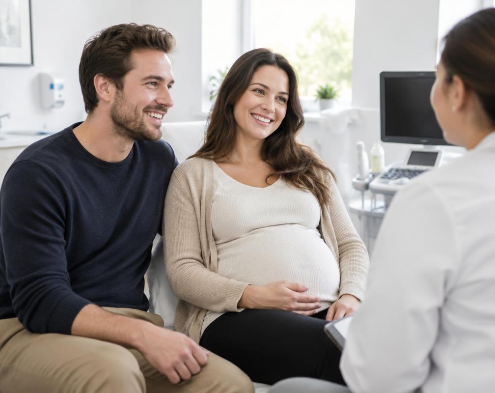 Expectant parents having a relaxed consultation in a collection room